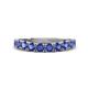 1 - Zevara 0.80 ctw Round Iolite Women Stackable Curved Wedding Band 