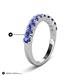 6 - Zevara 0.80 ctw Round Iolite Women Stackable Curved Wedding Band 
