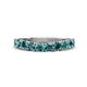 1 - Zevara 1.10 ctw Round London Blue Topaz Women Stackable Curved Wedding Band 