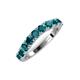 5 - Zevara 1.10 ctw Round London Blue Topaz Women Stackable Curved Wedding Band 