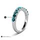 6 - Zevara 1.10 ctw Round London Blue Topaz Women Stackable Curved Wedding Band 