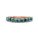 1 - Zevara 1.10 ctw Round London Blue Topaz Women Stackable Curved Wedding Band 