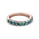 4 - Zevara 1.10 ctw Round London Blue Topaz Women Stackable Curved Wedding Band 