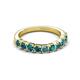 4 - Zevara 1.10 ctw Round London Blue Topaz Women Stackable Curved Wedding Band 
