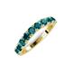 5 - Zevara 1.10 ctw Round London Blue Topaz Women Stackable Curved Wedding Band 