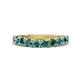 1 - Zevara 1.10 ctw Round London Blue Topaz Women Stackable Curved Wedding Band 