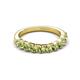 4 - Zevara 1.16 ctw Round Peridot Women Stackable Curved Wedding Band 