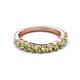 4 - Zevara 1.16 ctw Round Peridot Women Stackable Curved Wedding Band 