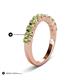 6 - Zevara 1.16 ctw Round Peridot Women Stackable Curved Wedding Band 