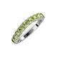 5 - Zevara 1.16 ctw Round Peridot Women Stackable Curved Wedding Band 