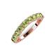 5 - Zevara 1.16 ctw Round Peridot Women Stackable Curved Wedding Band 