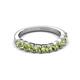 4 - Zevara 1.16 ctw Round Peridot Women Stackable Curved Wedding Band 
