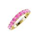 5 - Zevara 1.10 ctw Round Pink Sapphire Women Stackable Curved Wedding Band 