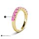 6 - Zevara 1.10 ctw Round Pink Sapphire Women Stackable Curved Wedding Band 