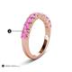 6 - Zevara 1.10 ctw Round Pink Sapphire Women Stackable Curved Wedding Band 