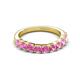 4 - Zevara 1.10 ctw Round Pink Sapphire Women Stackable Curved Wedding Band 