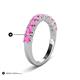6 - Zevara 1.10 ctw Round Pink Sapphire Women Stackable Curved Wedding Band 