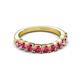 4 - Zevara 0.80 ctw Round Pink Tourmaline Women Stackable Curved Wedding Band 