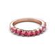 4 - Zevara 0.80 ctw Round Pink Tourmaline Women Stackable Curved Wedding Band 