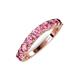 5 - Zevara 0.80 ctw Round Pink Tourmaline Women Stackable Curved Wedding Band 