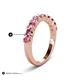 6 - Zevara 0.80 ctw Round Pink Tourmaline Women Stackable Curved Wedding Band 