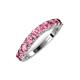 5 - Zevara 0.80 ctw Round Pink Tourmaline Women Stackable Curved Wedding Band 