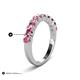 6 - Zevara 0.80 ctw Round Pink Tourmaline Women Stackable Curved Wedding Band 