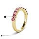6 - Zevara 0.80 ctw Round Pink Tourmaline Women Stackable Curved Wedding Band 