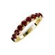 5 - Zevara 1.16 ctw Round Red Garnet Women Stackable Curved Wedding Band 