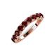 5 - Zevara 1.16 ctw Round Red Garnet Women Stackable Curved Wedding Band 
