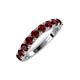 5 - Zevara 1.16 ctw Round Red Garnet Women Stackable Curved Wedding Band 