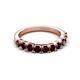 4 - Zevara 1.16 ctw Round Red Garnet Women Stackable Curved Wedding Band 