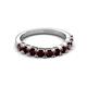 4 - Zevara 1.16 ctw Round Red Garnet Women Stackable Curved Wedding Band 