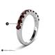 6 - Zevara 1.16 ctw Round Red Garnet Women Stackable Curved Wedding Band 