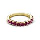 4 - Zevara 1.16 ctw Round Rhodolite Garnet Women Stackable Curved Wedding Band 