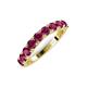 5 - Zevara 1.16 ctw Round Rhodolite Garnet Women Stackable Curved Wedding Band 