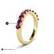 6 - Zevara 1.16 ctw Round Rhodolite Garnet Women Stackable Curved Wedding Band 