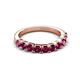 4 - Zevara 1.16 ctw Round Rhodolite Garnet Women Stackable Curved Wedding Band 