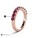 6 - Zevara 1.16 ctw Round Rhodolite Garnet Women Stackable Curved Wedding Band 