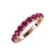 5 - Zevara 1.16 ctw Round Rhodolite Garnet Women Stackable Curved Wedding Band 