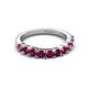4 - Zevara 1.16 ctw Round Rhodolite Garnet Women Stackable Curved Wedding Band 