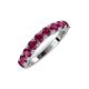 5 - Zevara 1.16 ctw Round Rhodolite Garnet Women Stackable Curved Wedding Band 