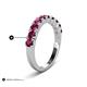 6 - Zevara 1.16 ctw Round Rhodolite Garnet Women Stackable Curved Wedding Band 