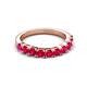 4 - Zevara 1.00 ctw Round Ruby Women Stackable Curved Wedding Band 