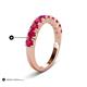 6 - Zevara 1.00 ctw Round Ruby Women Stackable Curved Wedding Band 