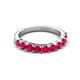4 - Zevara 1.00 ctw Round Ruby Women Stackable Curved Wedding Band 