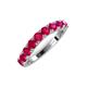 5 - Zevara 1.00 ctw Round Ruby Women Stackable Curved Wedding Band 