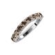 5 - Zevara 1.00 ctw Round Smoky Quartz Women Stackable Curved Wedding Band 
