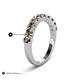6 - Zevara 1.00 ctw Round Smoky Quartz Women Stackable Curved Wedding Band 