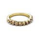4 - Zevara 1.00 ctw Round Smoky Quartz Women Stackable Curved Wedding Band 